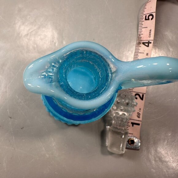 Fenton Opalescent Cruet Bottle Italy Hobnail Pattern Clear Stopper Vintage Glass - Picture 13 of 16